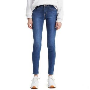 LEVIS 710 SUPER SKINNY DENIM JEANS DARK WASH BLUE 27x27 HIGH WAISTED